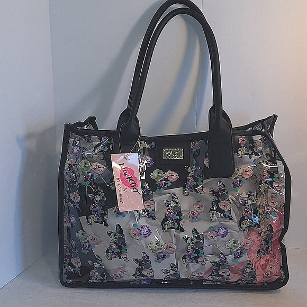 Nwt Betsey Johnson Bulldog Tote With Pouch